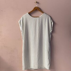 Ovi NWOT Cream & Black Double-Striped Dress Size M